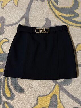 MICHAEL KORS Black Belted Mini Skirt
